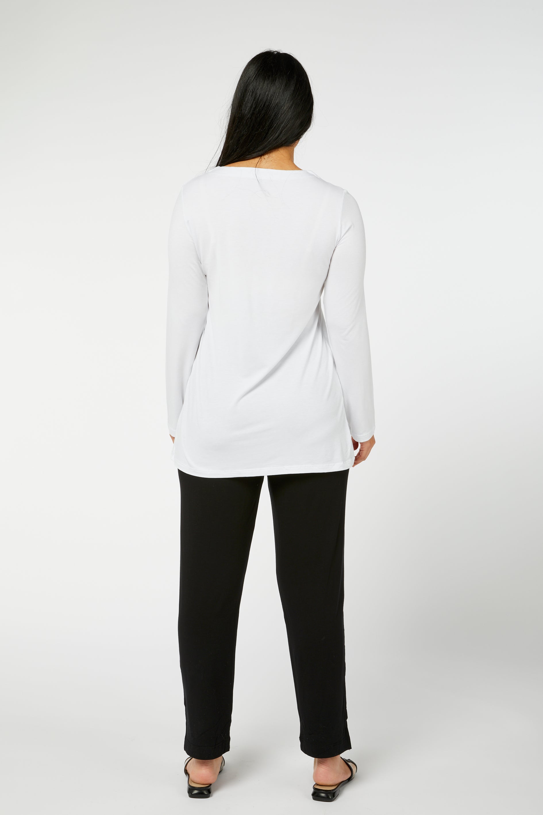 Pintuck Long Sleeve White