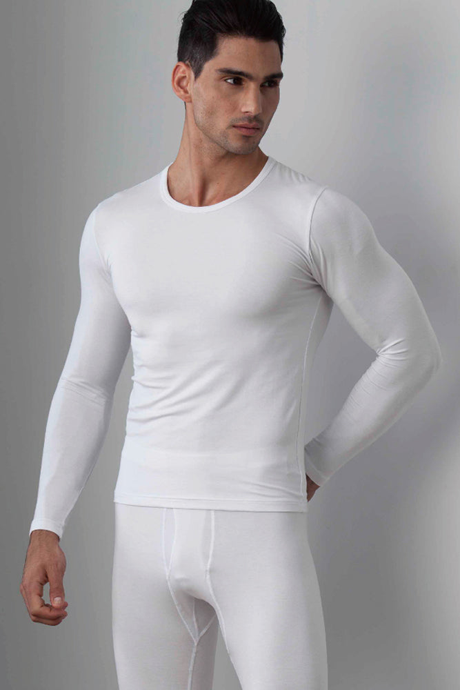 V-Neck Long Sleeve Top White