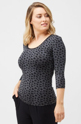 3/4 Sleeve Scoop - Safari Storm