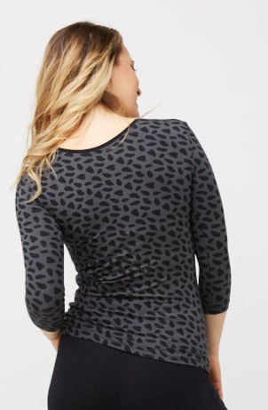 3/4 Sleeve Scoop Safari Storm