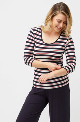 3/4 Sleeve Scoop - Sailor