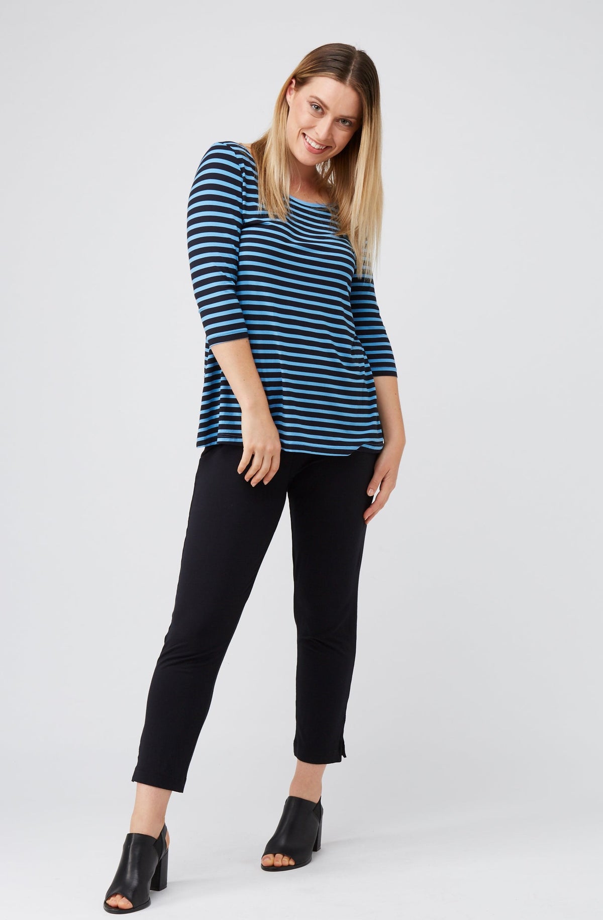 Swing 3/4 Sleeve Regatta Stripe