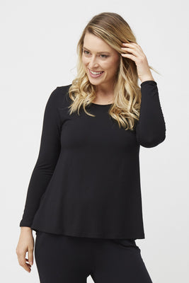 Split Hem Long Sleeve - Black
