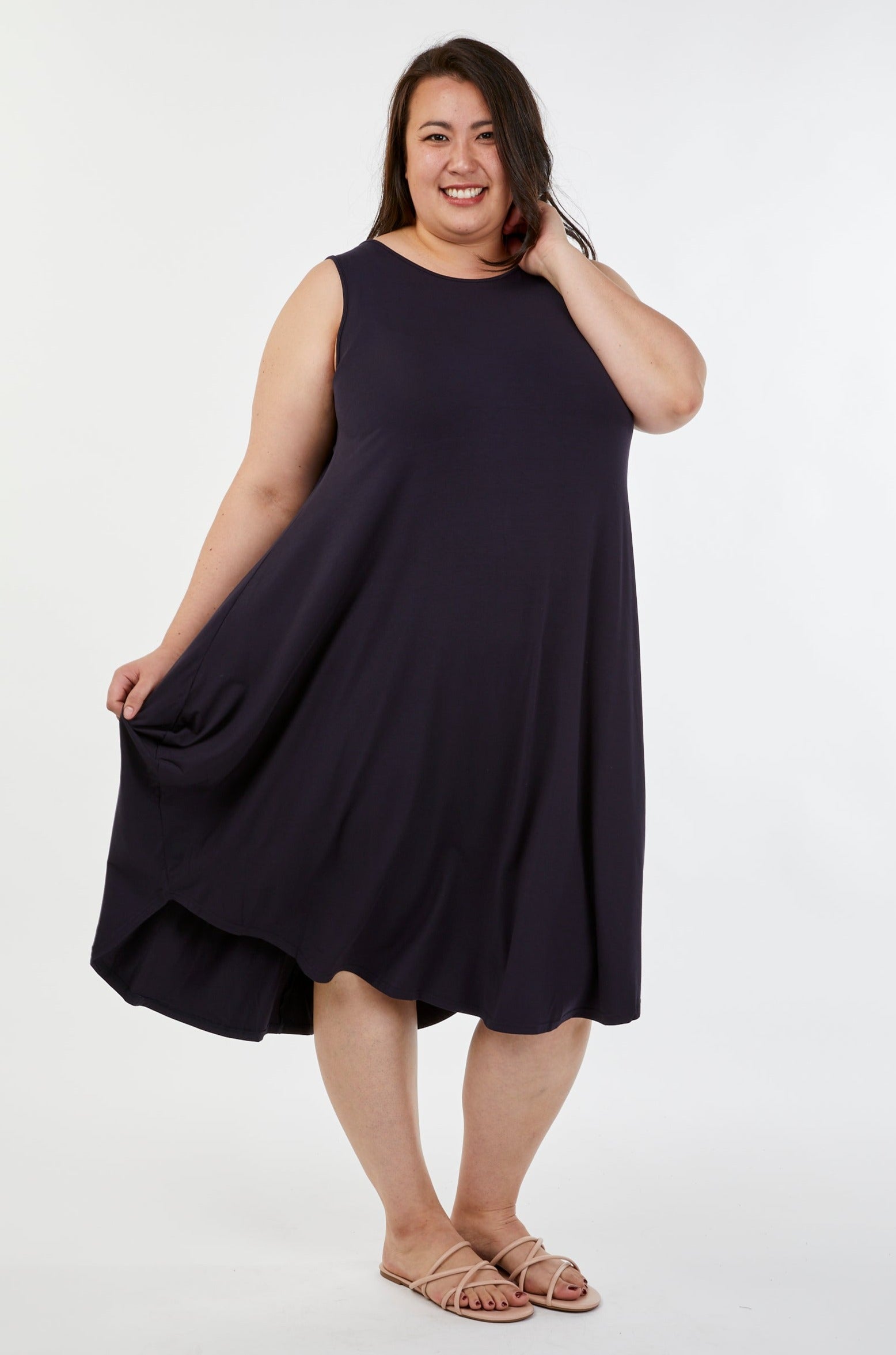 Sleeveless Tri Dress French Navy