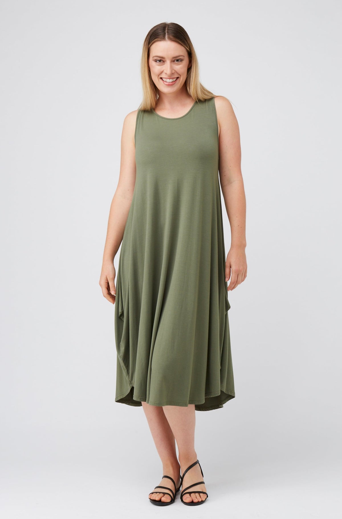 Sleeveless Tri Dress Olive
