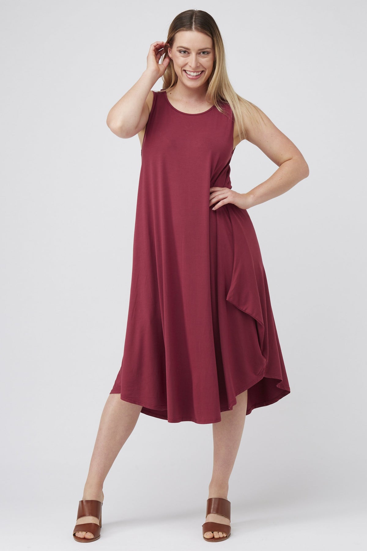 Sleeveless Tri Dress Sangria