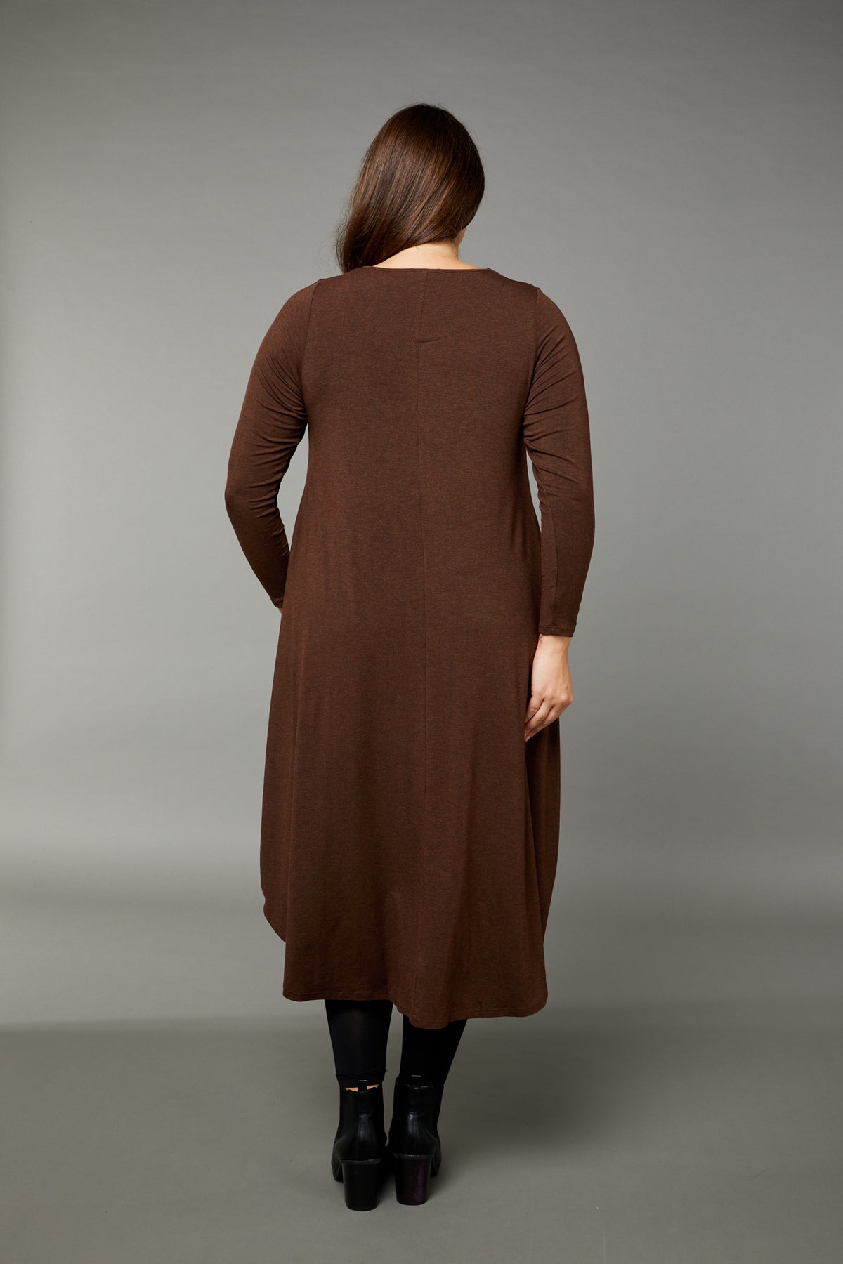 Long Sleeve Tri Dress Chocolate