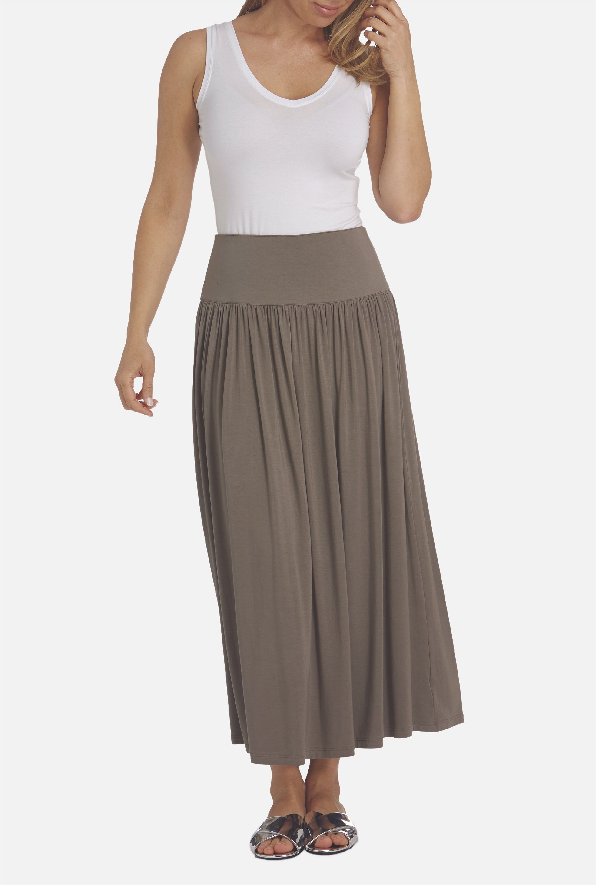 Long Full Skirt Chestnut