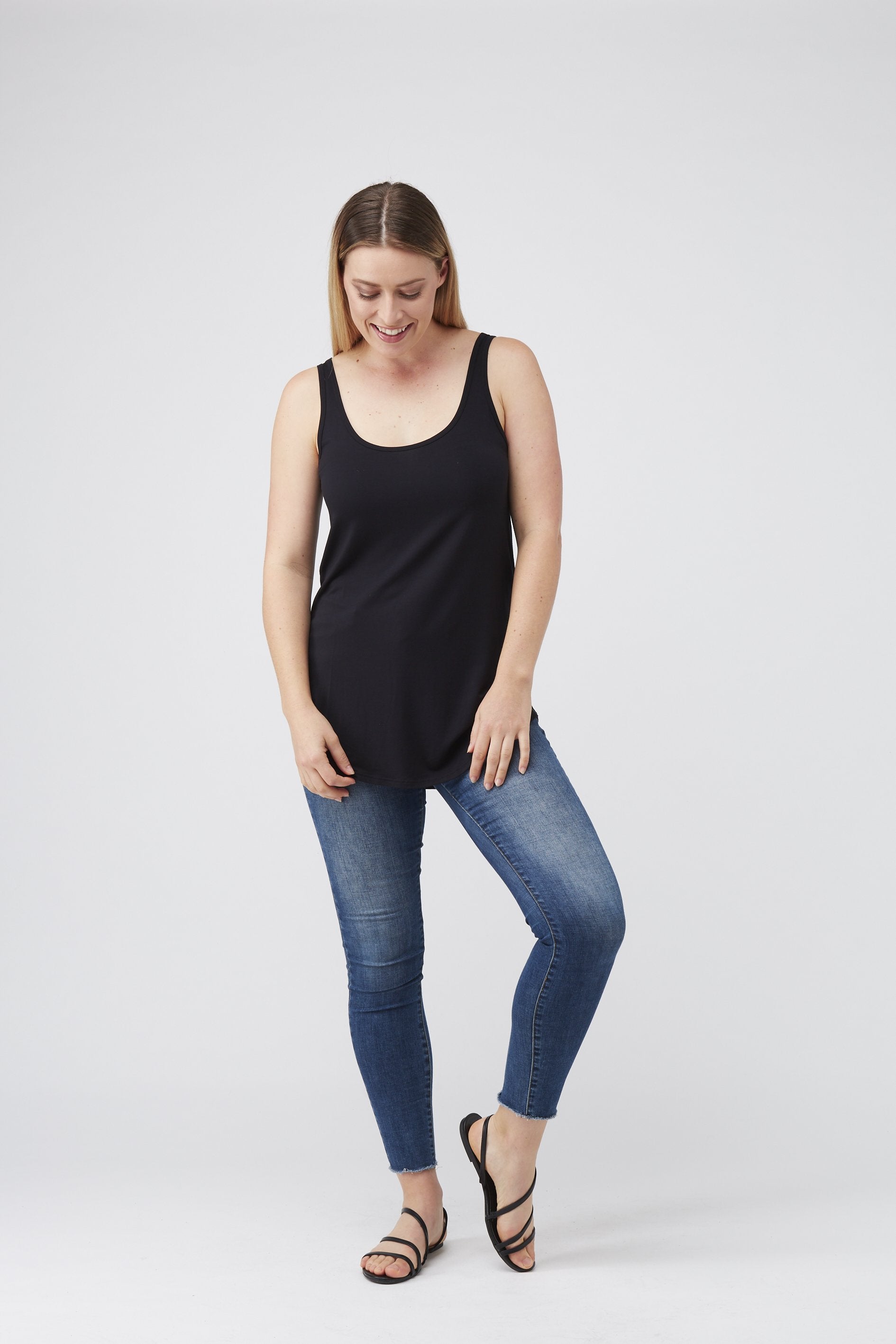 Longline Tank Black