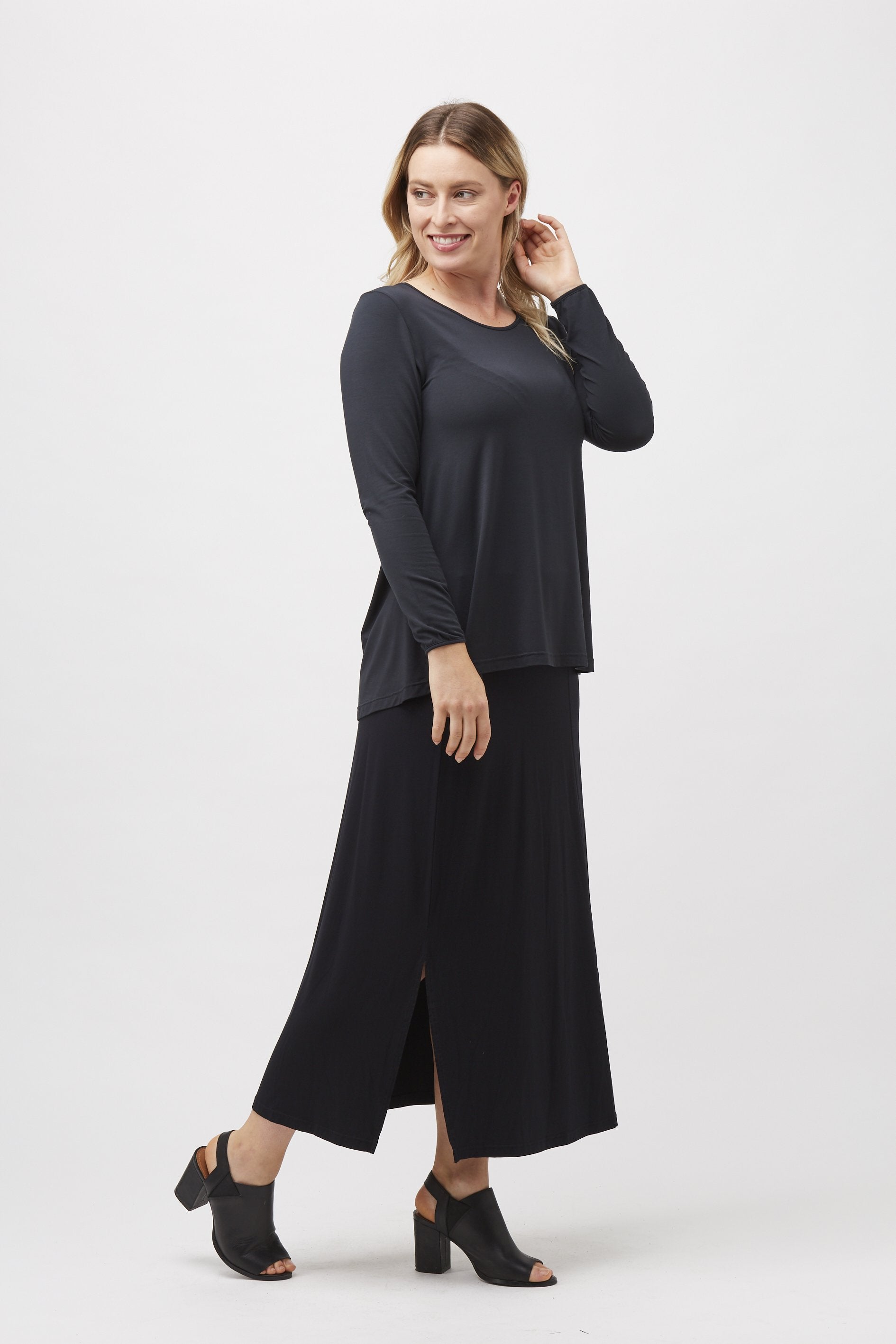 Split Hem Long Sleeve Forest