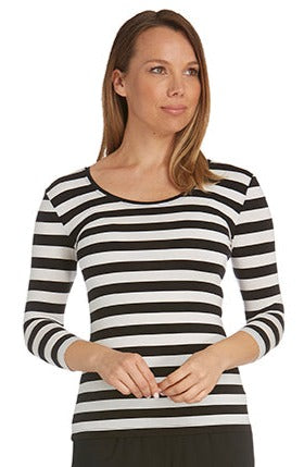 3/4 Sleeve Scoop Riviera Stripe