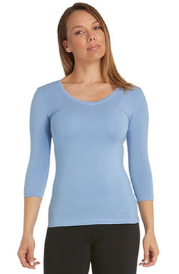 3/4 Sleeve Scoop - Sky Blue
