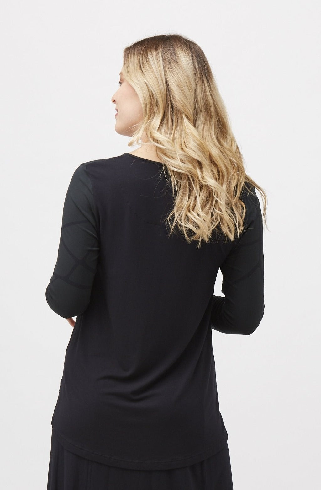 Split Hem Long Sleeve Marble