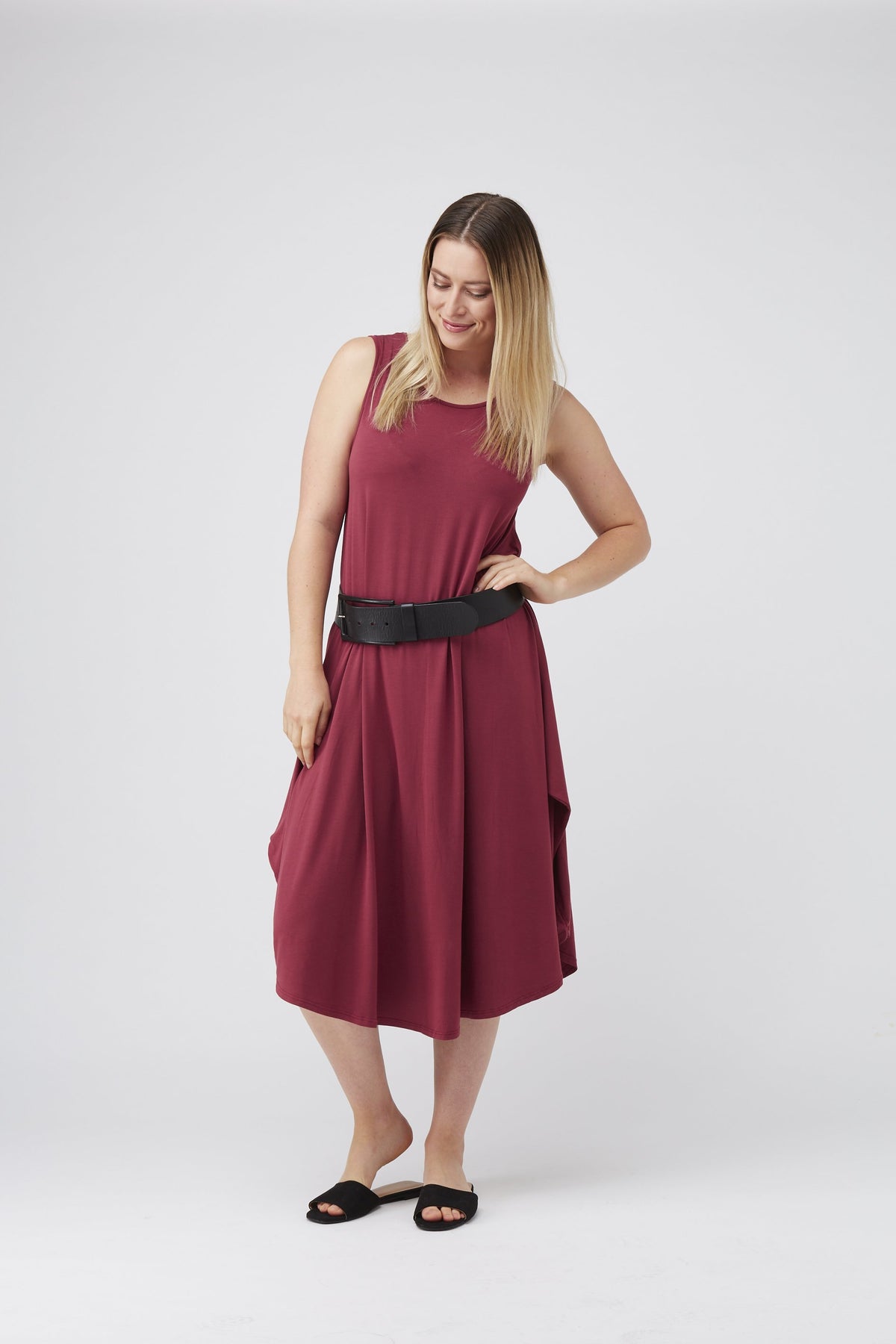 Sleeveless Tri Dress Sangria