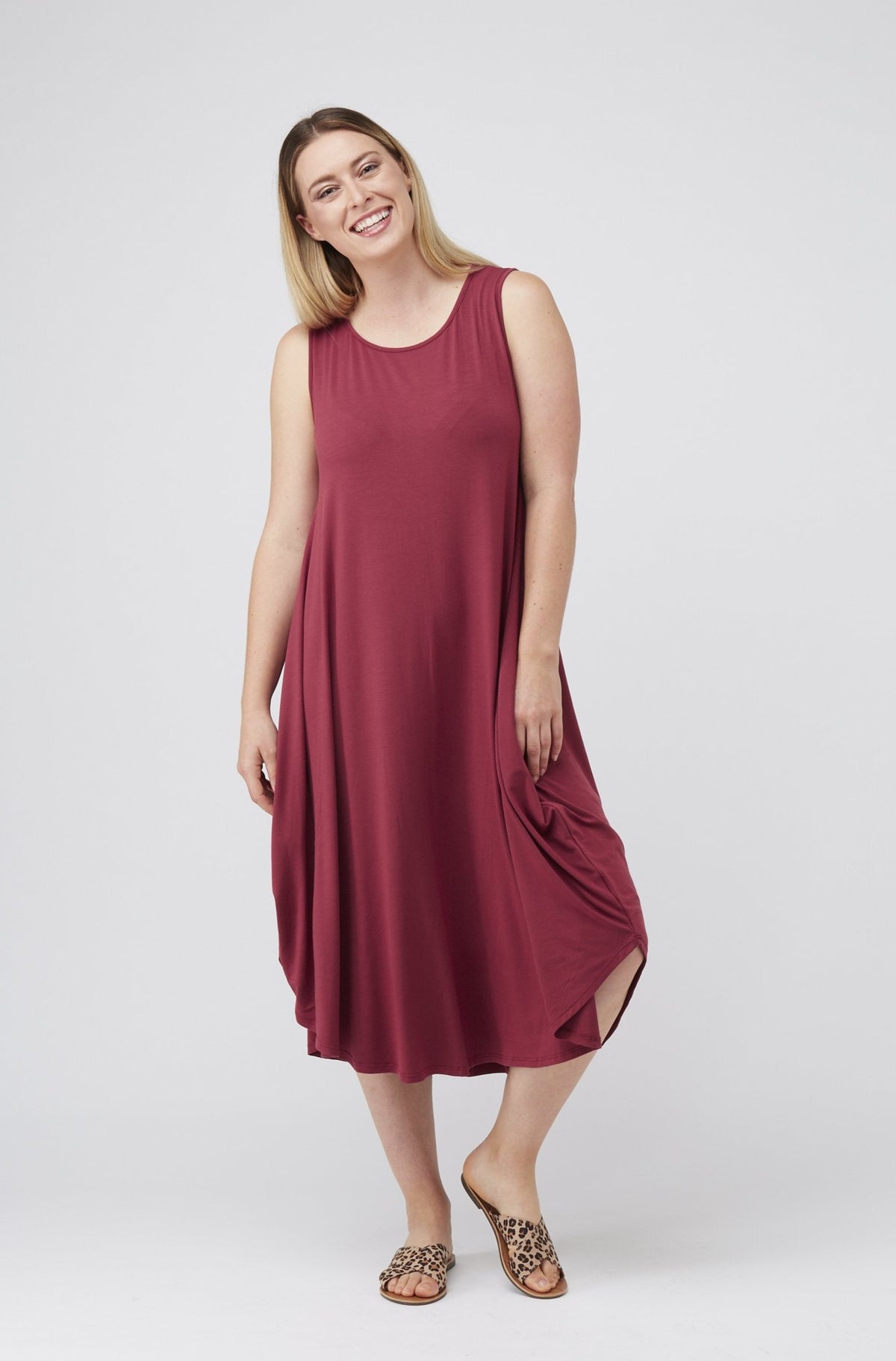 Sleeveless Tri Dress Sangria