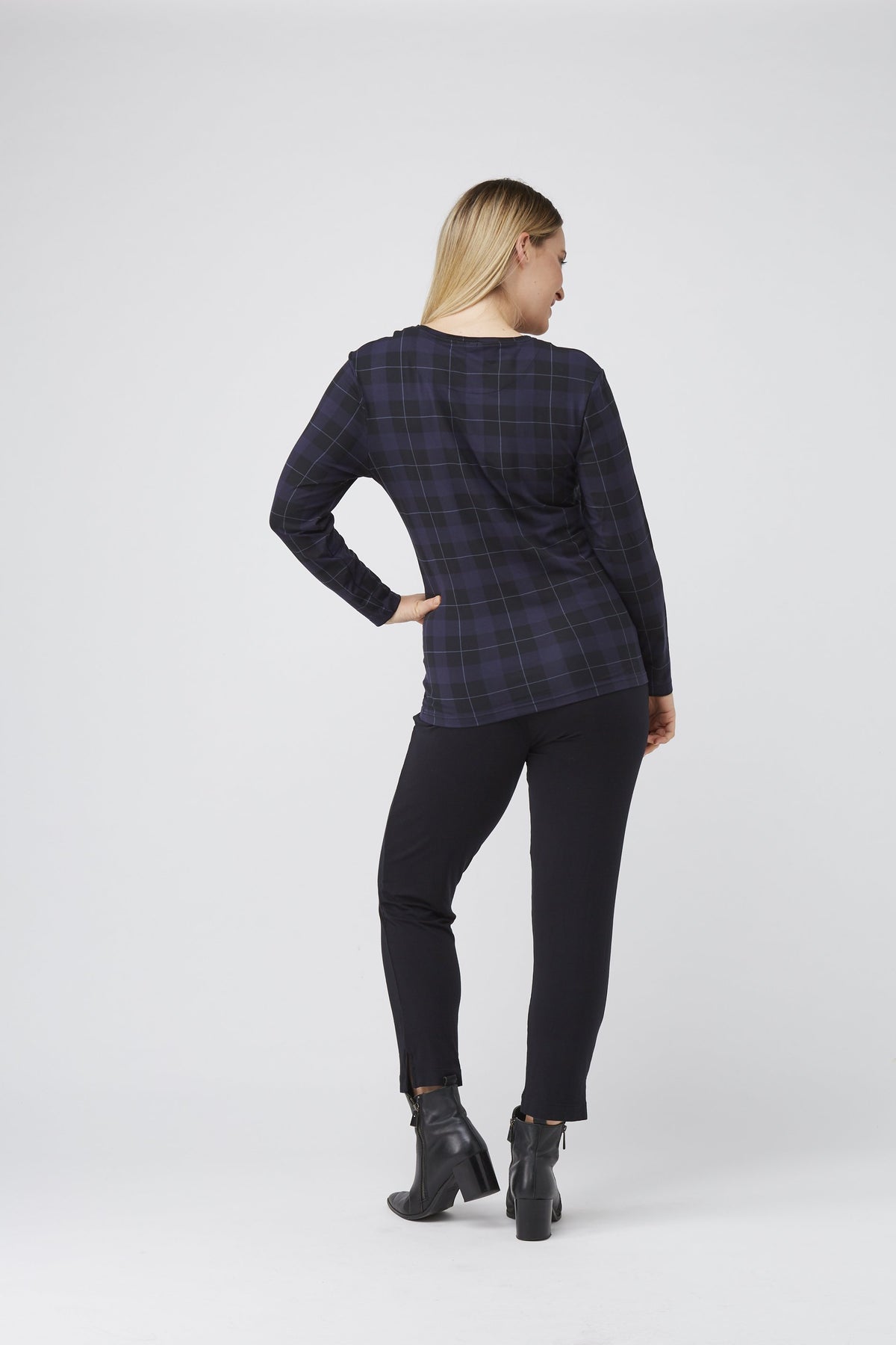 High Neck Long Sleeve Twill